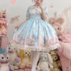 Blue Short Sleeves Baked Bear Print Ruffle Sweet Lolita Dress -LolitaInside ffab4b3f55c2c790cd99998d17b1b937