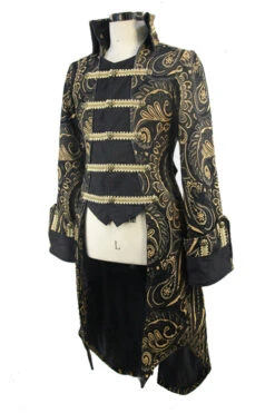 Gothic Jacquard Fake Two Pieces Golden Mens Long Coat -LolitaInside ffd19e1b536039f285956a935bfc3fbe